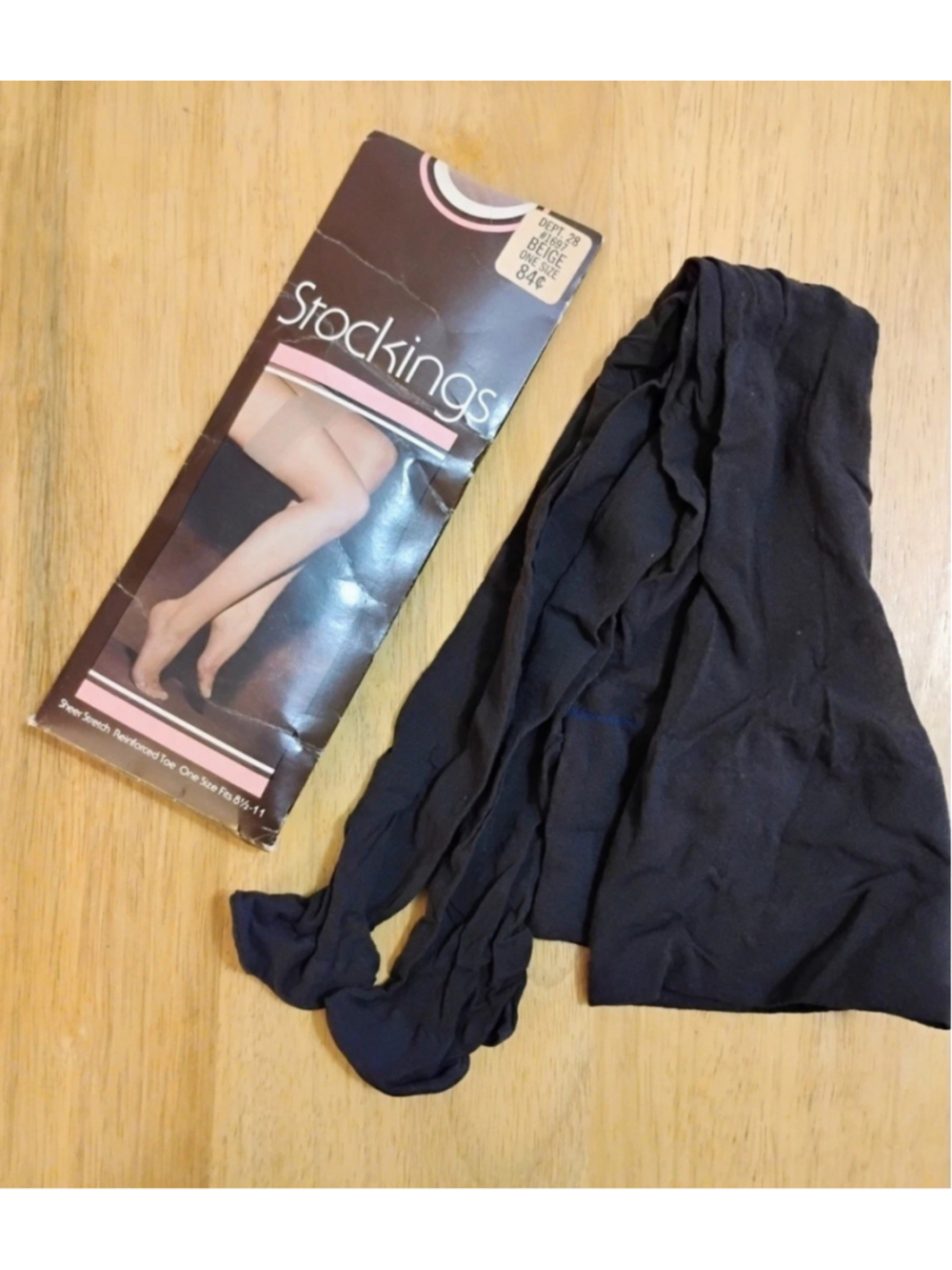 New Old Stock Vintage 80s Nylon Sheer Hosiery Thigh High Stockings 2 Pair
